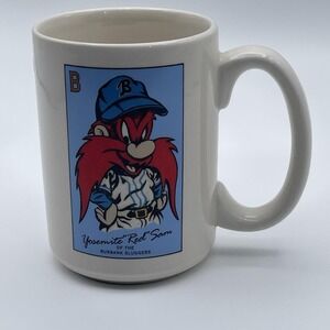 1993 Warner Bros Yosemite Sam Burbank Sluggers Baseball Mug Looney‎ Tunes